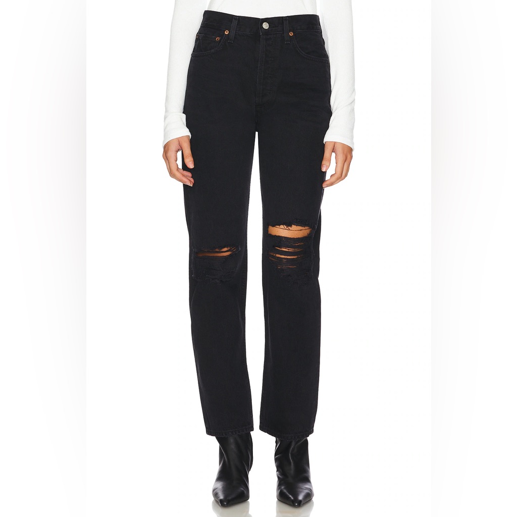 Nwt Women’s Agolde 90s Pinch Waist Jeans In Fuse Black
